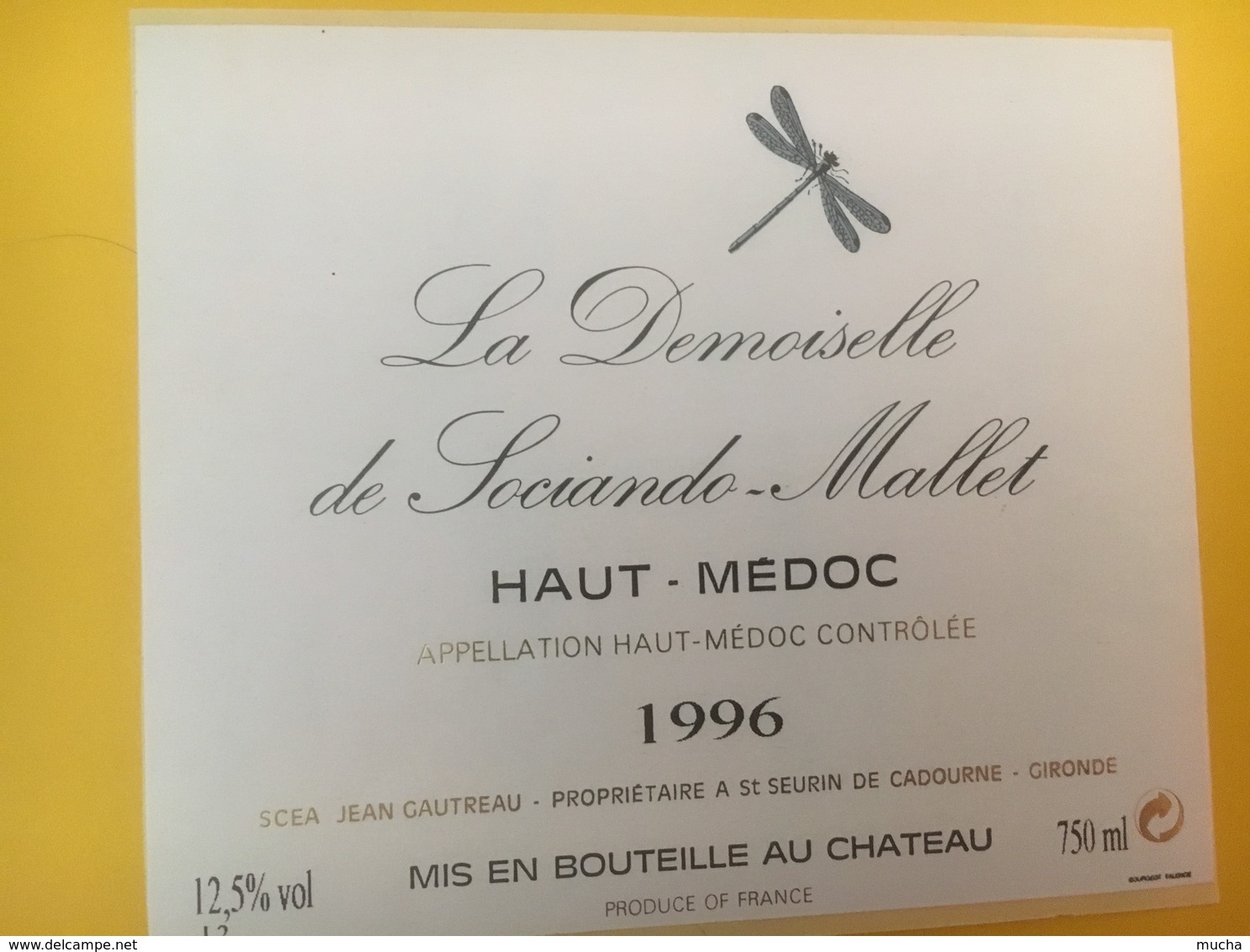 8317 - La Demoiselle De Sociandre-Mallet 1996 Haut-Médoc - Bordeaux