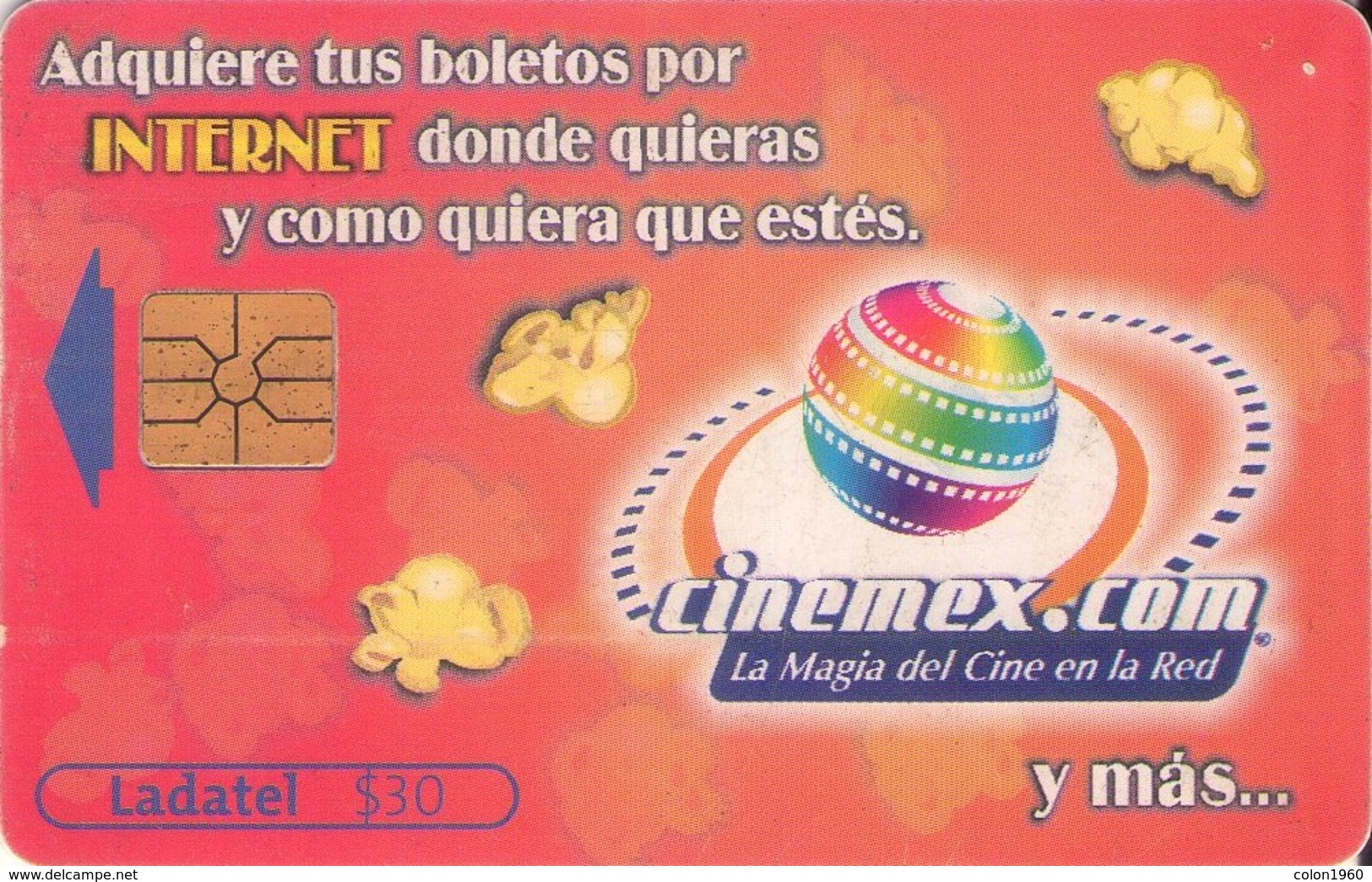 MEXICO. Cinemex.com - Adquiere Tus Boletos Por INTERNET. (CINEMEX). 2000-09. MX-TEL-P-0488D. (122) - México