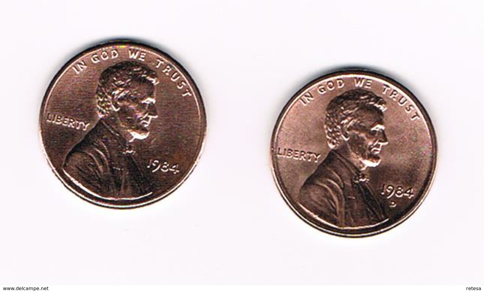 U.S.A.  2 X 1 CENT 1984 - 1984 D - 1909-1958: Lincoln, Wheat Ears Reverse