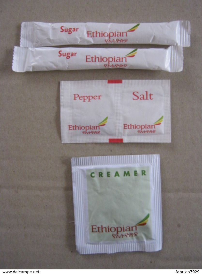 SUGAR FULL BUSTINA ZUCCHERO PIENA - 4 PZ. ETHIOPIAN AIRWAYS AEREO AEROLINEAS AIRLINES AIR AIRLINE - Zucker