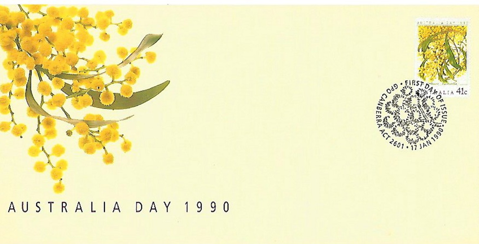 AUSTRALIE FDC Acacia 1990 - Symbolisme Maçonnique - Franc-Maçonnerie