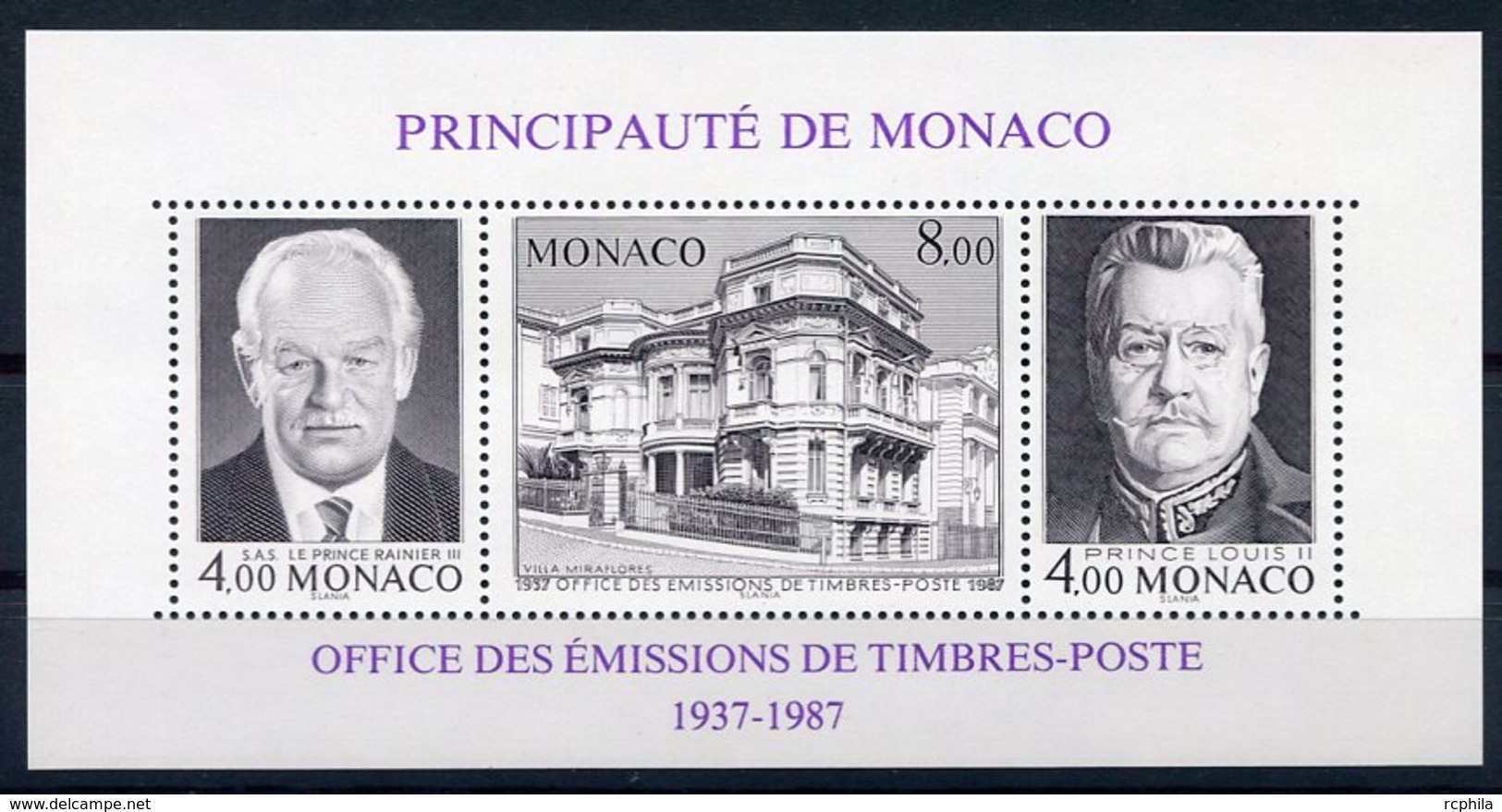 RC 8788 MONACO BF 39 CINQUANTENAIRE DE L'OFFICE DES EMISSIONS DE TIMBRES POSTE NEUF ** - Blokken