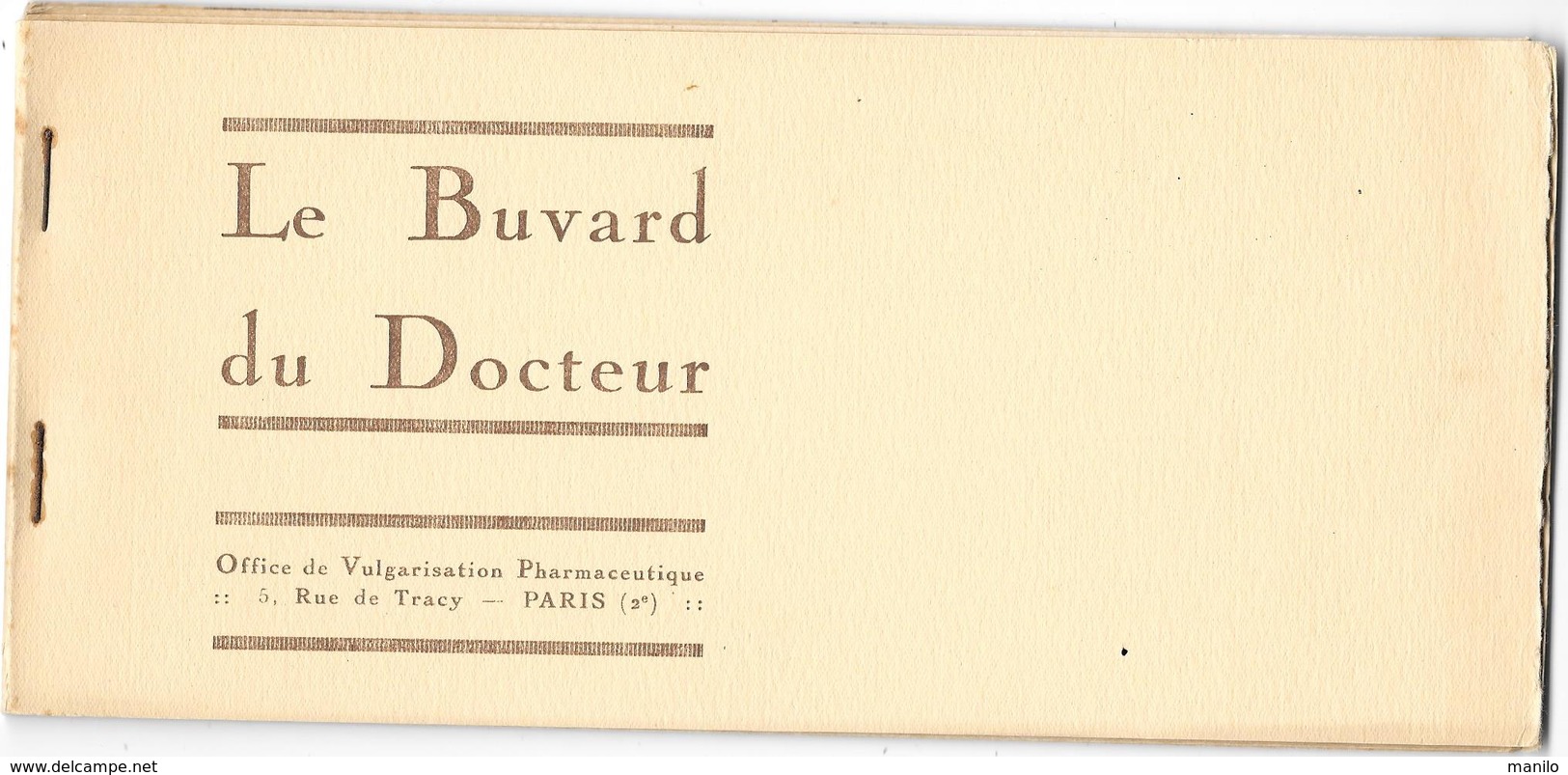 BUVARD DU DOCTEUR -carnet De 5 Buvards Anciens Prod.pharmaceutiques -OPOCALCIUM GUERSANT/RANSON-JECOL Levallois-CORTIAL - Droguerías