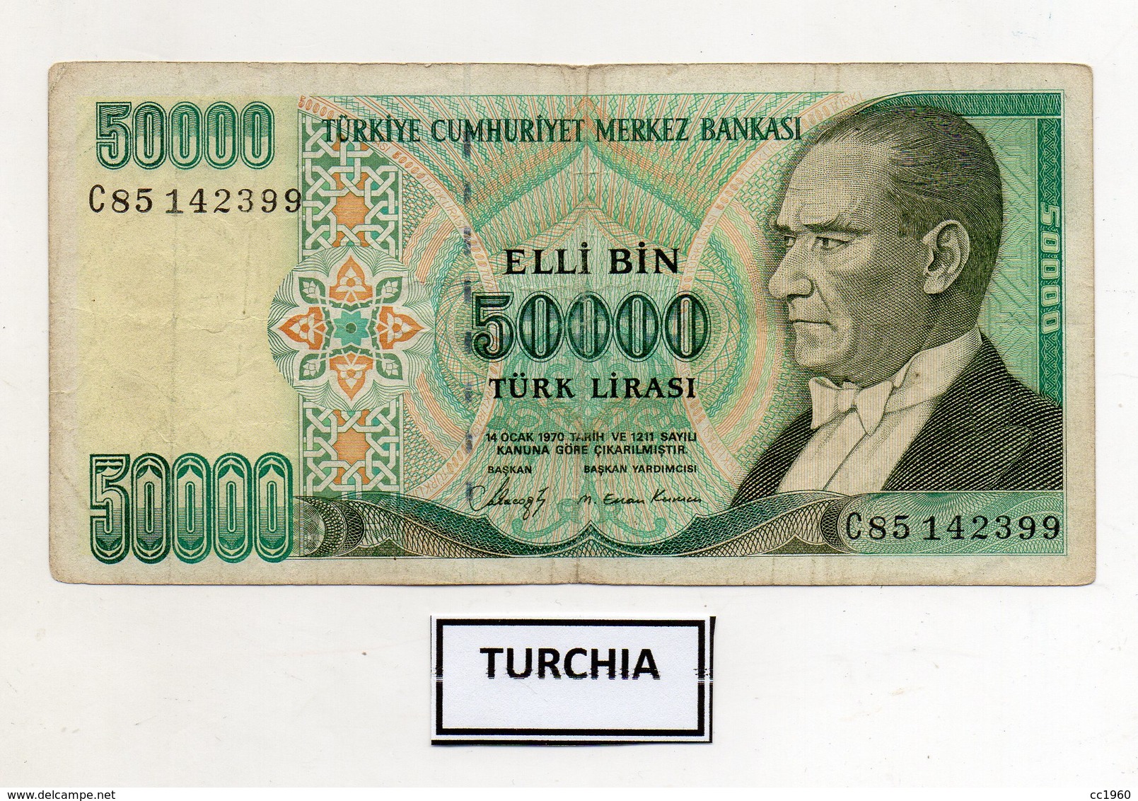 Turchia - 1970 - Banconota Da 50.000 Lire Turche - Usata -  (FDC9826) - Turchia