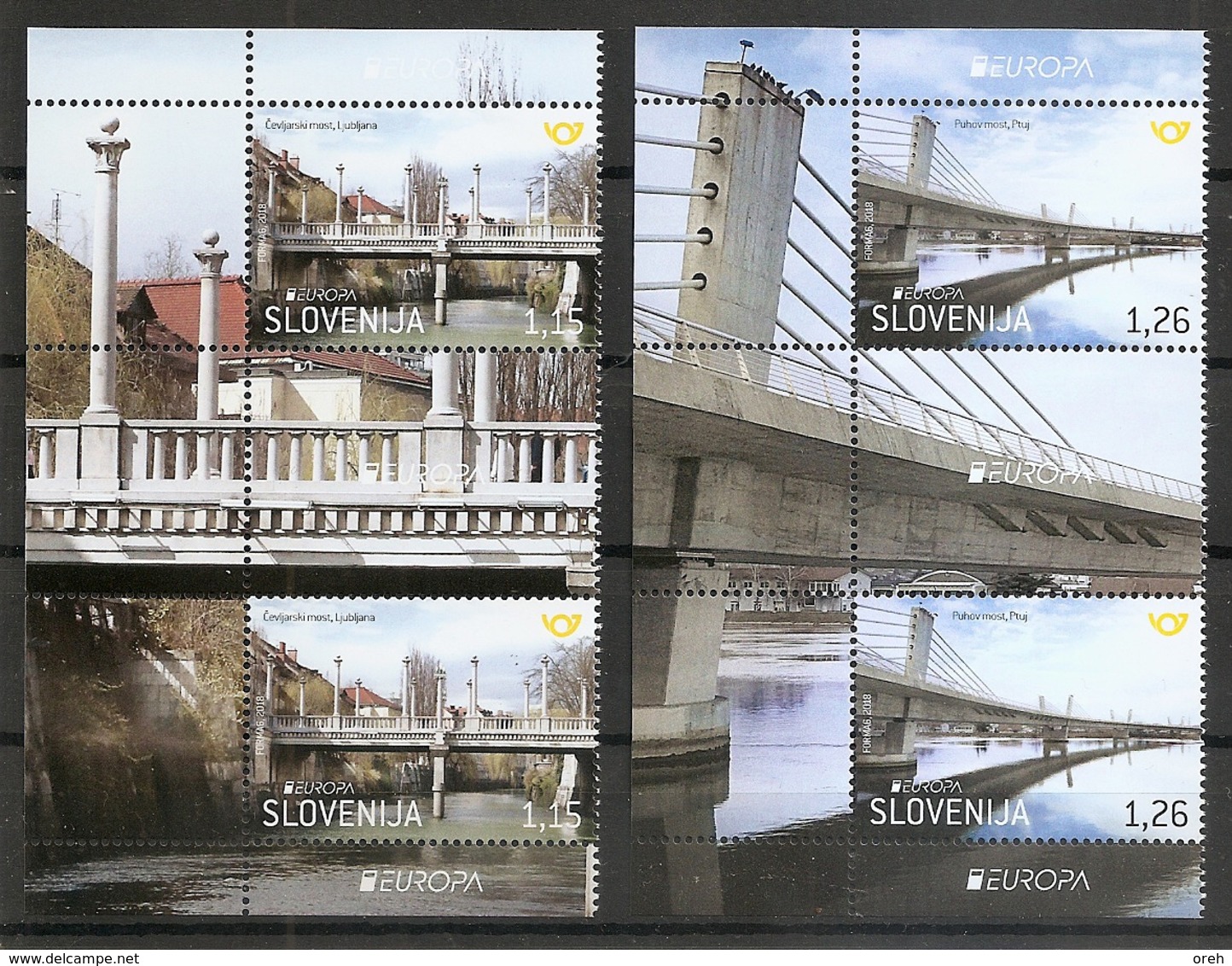 SLOVENIA 2018,EUROPA CEPT BRIDGES,VIGNETTE,MNH - 2018