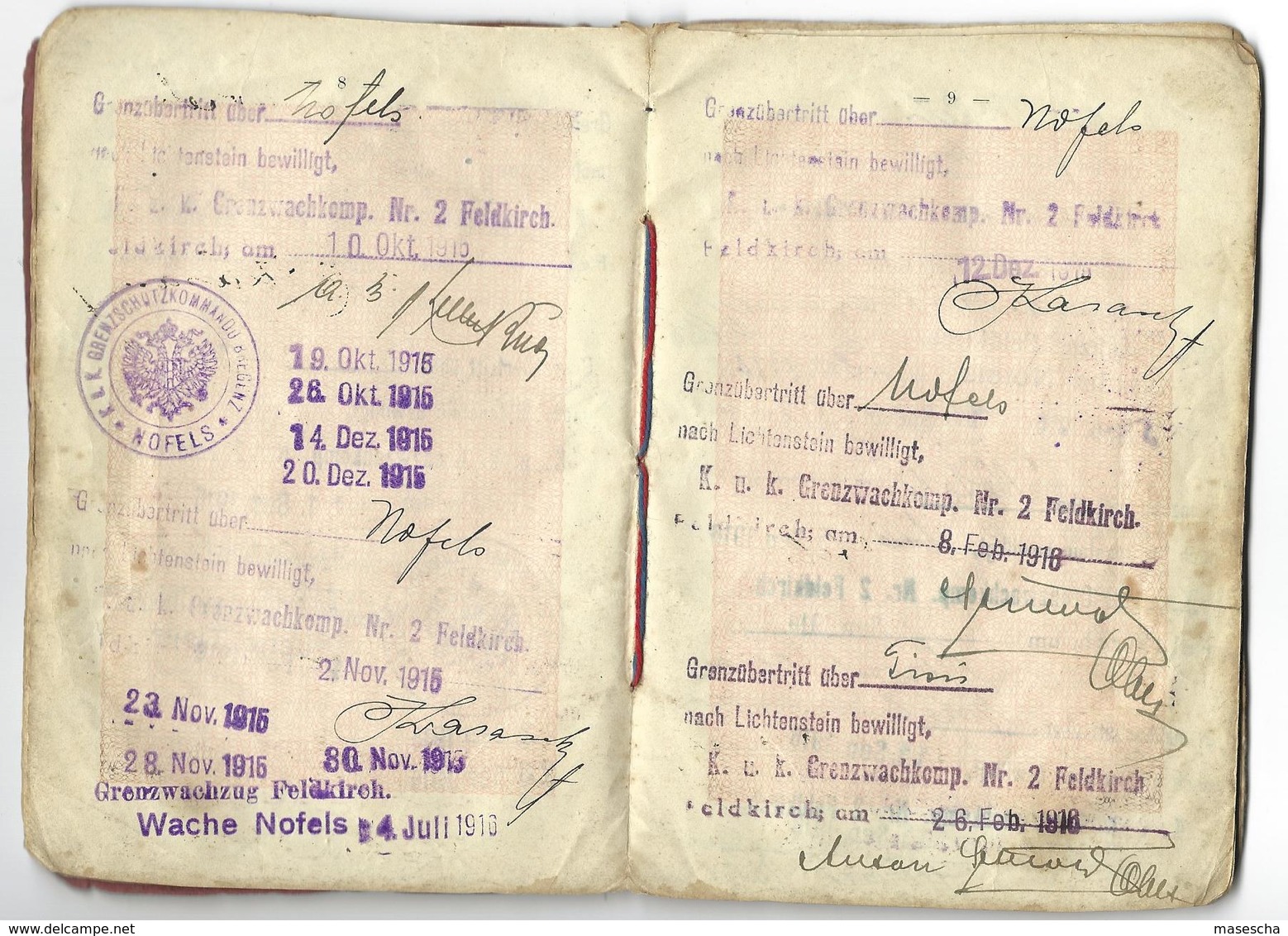 Passeport - Reisepass LIECHTENSTEIN 1915 - Documenti Storici