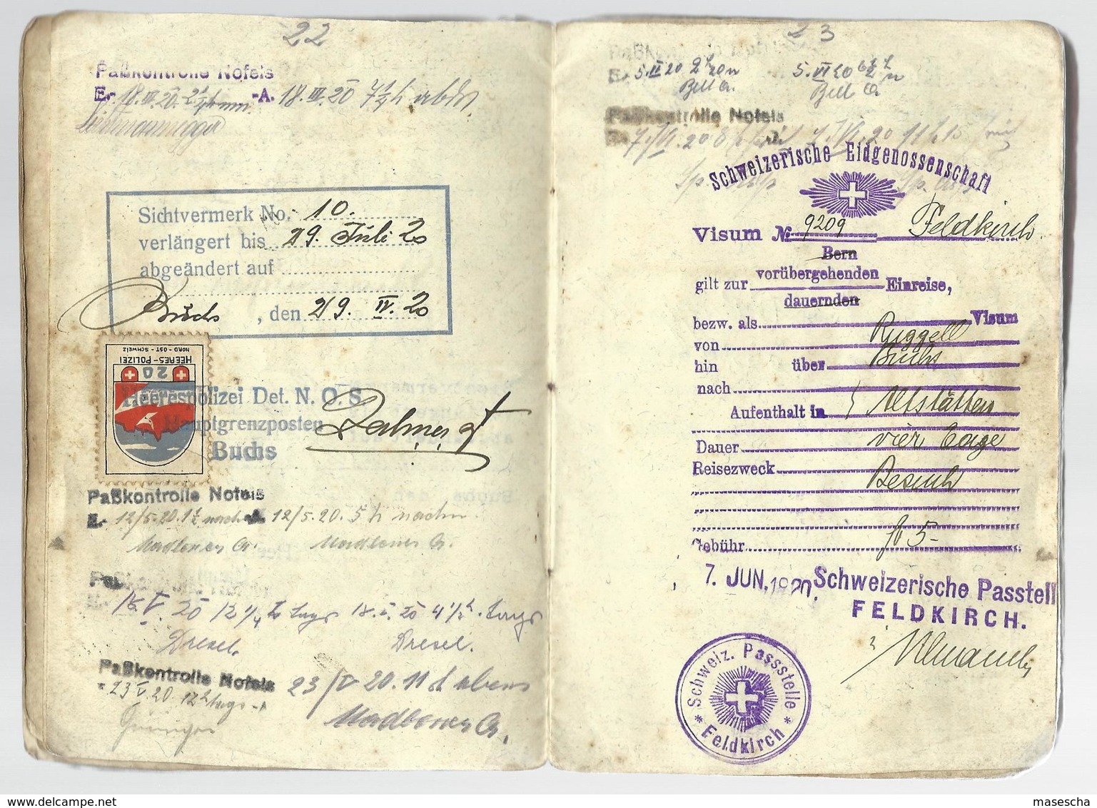 Passeport - Reisepass LIECHTENSTEIN 1915