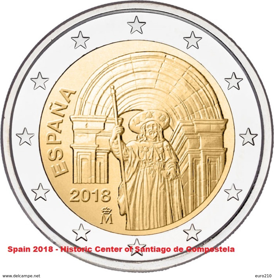 ESPAGNE- 2 Euro 2018 - Compostela - Spanje