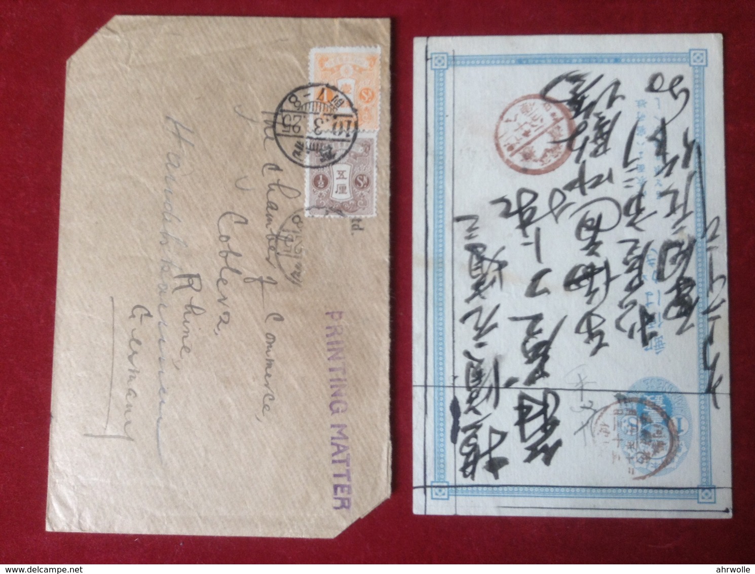 Briefe Cover Printing Matter Karte Japan 1925 - Enveloppes