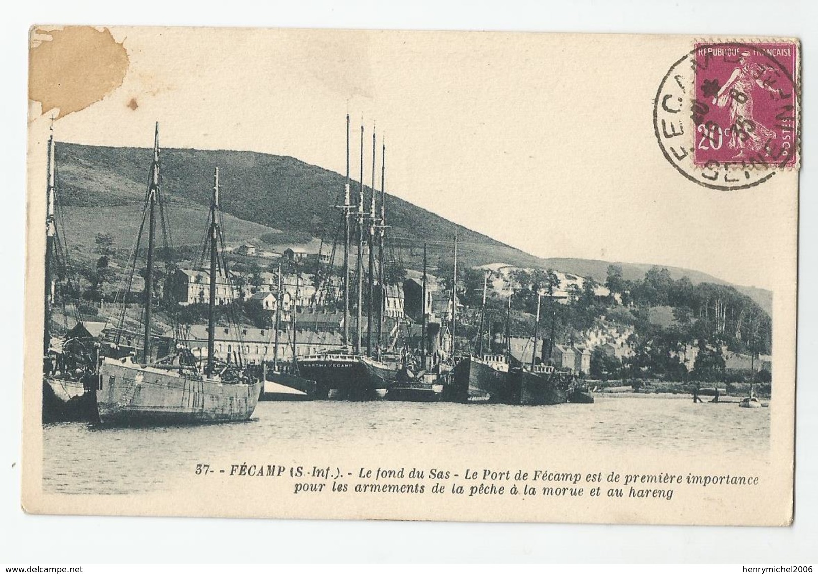 76 Fécamp Le Fond Du Sas Le Port Bateaux Pour La Peche A La Morue Et Au Hareng 1935 - Fécamp