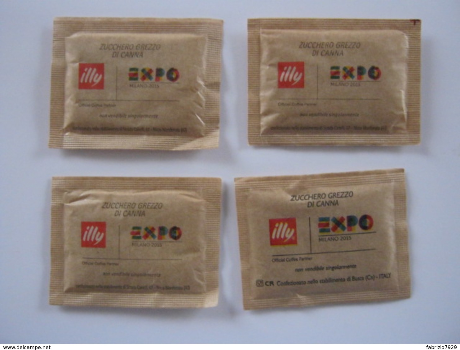 SUGAR FULL BUSTINA ZUCCHERO PIENA - ITALIA 4 Pz. EXPO 2015 ILLY CANNA ED. 3 NIZZA ASTI + 1 BUSCA CUNEO - Zucchero (bustine)