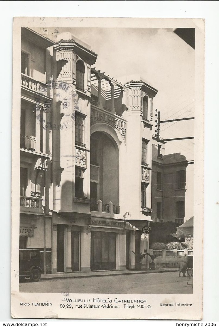 Maroc Casablanca Hotel Volubilis 20,22 Rue Aviateur Védrines Photo Flandrin - Casablanca