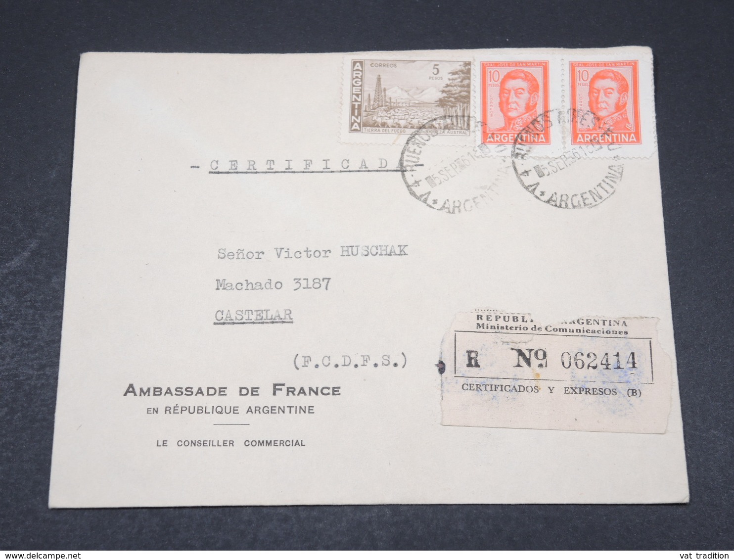ARGENTINE - Enveloppe En Recommandé De Buenos Aires Pour Ambassade De France En 1961 - L 17277 - Lettres & Documents