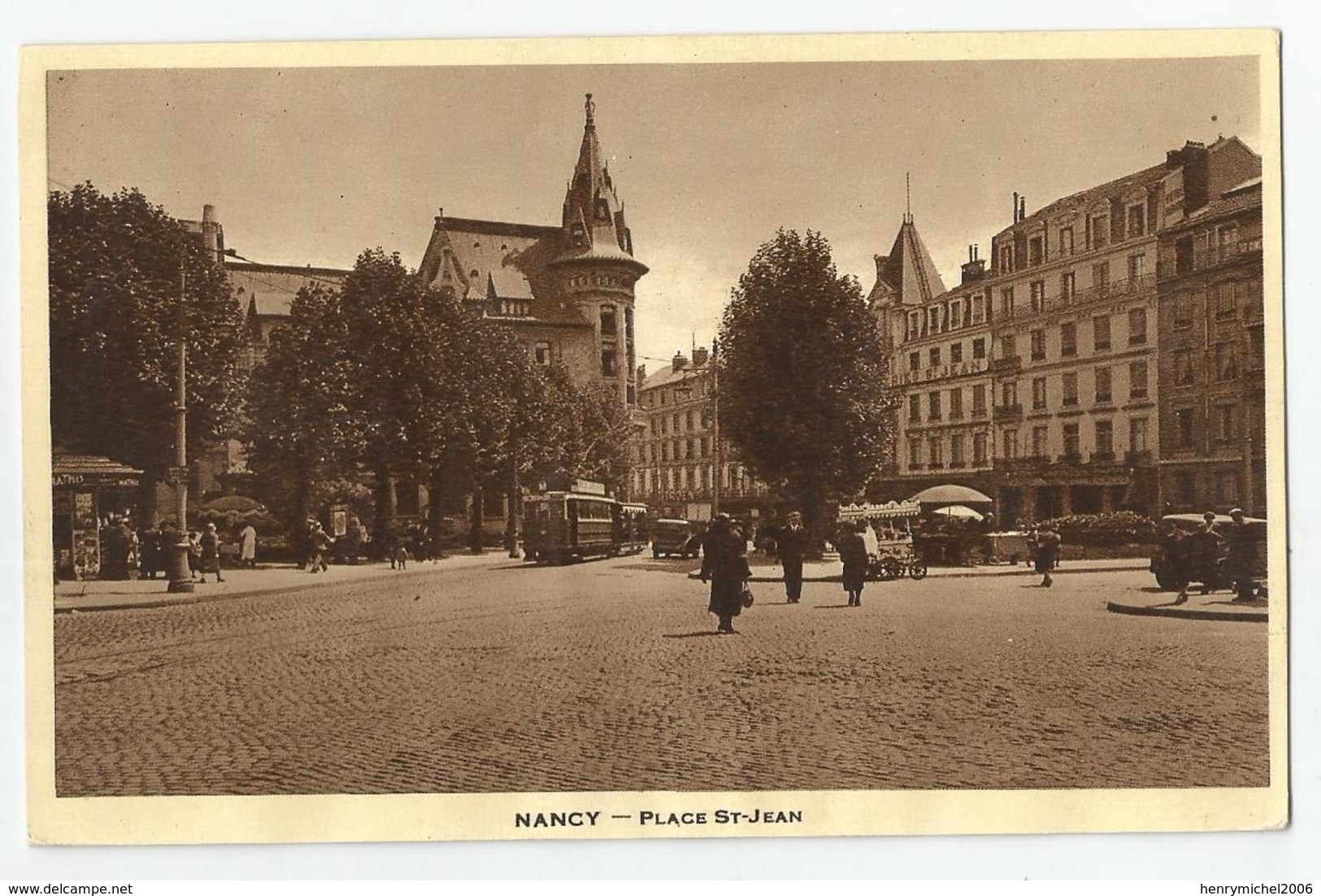 54 Nancy  Tramway Marchand De Glaces Kiosque Place St Jean 1936 - Nancy