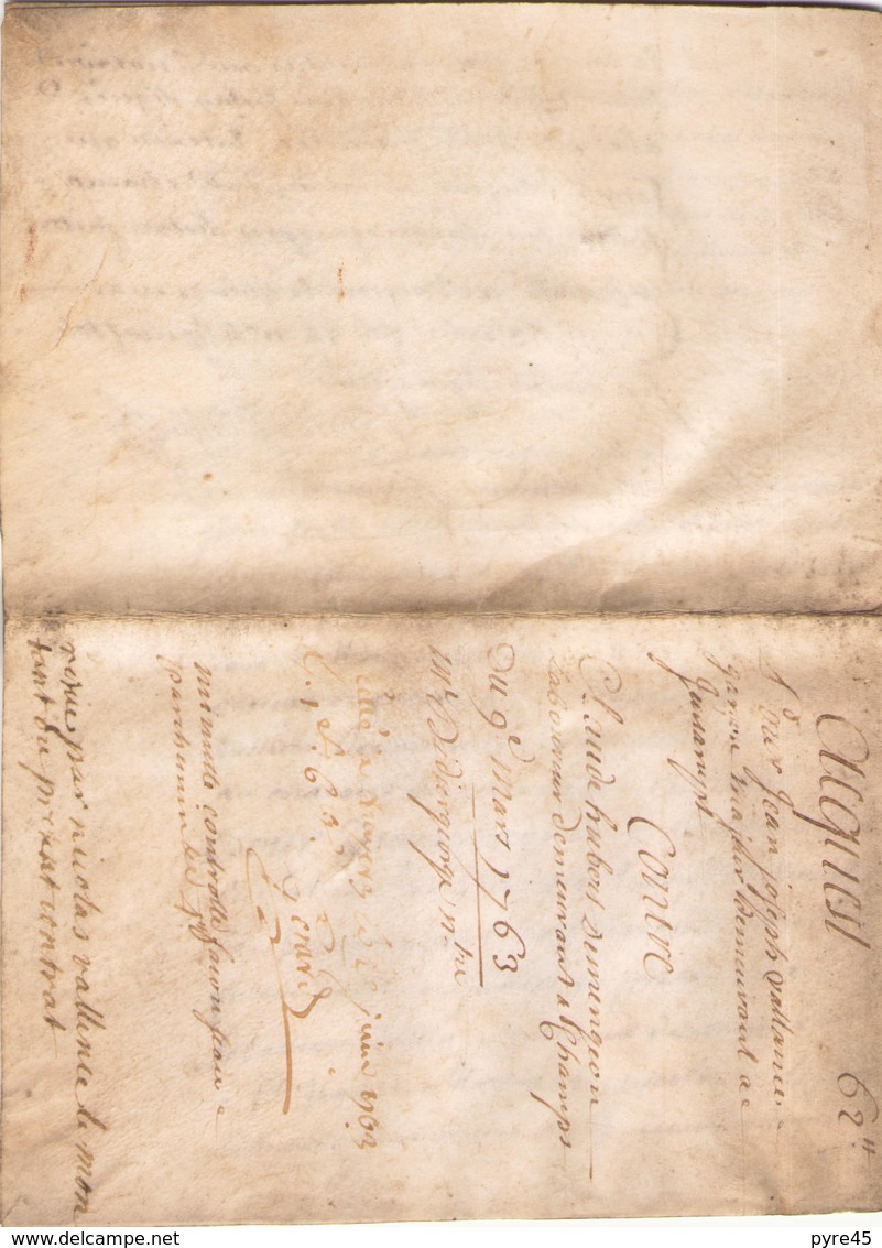 ACTE NOTARIE SUR PEAU DE 1763 DE LORRAINE ET BAR - Manuscripts