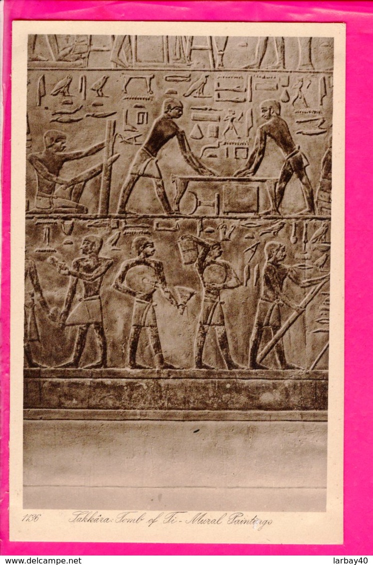 Cpa  Carte Postale Ancienne  - EGYPTE  Sakkara-Tomb Of Ti Mural Paintings - Piramidi