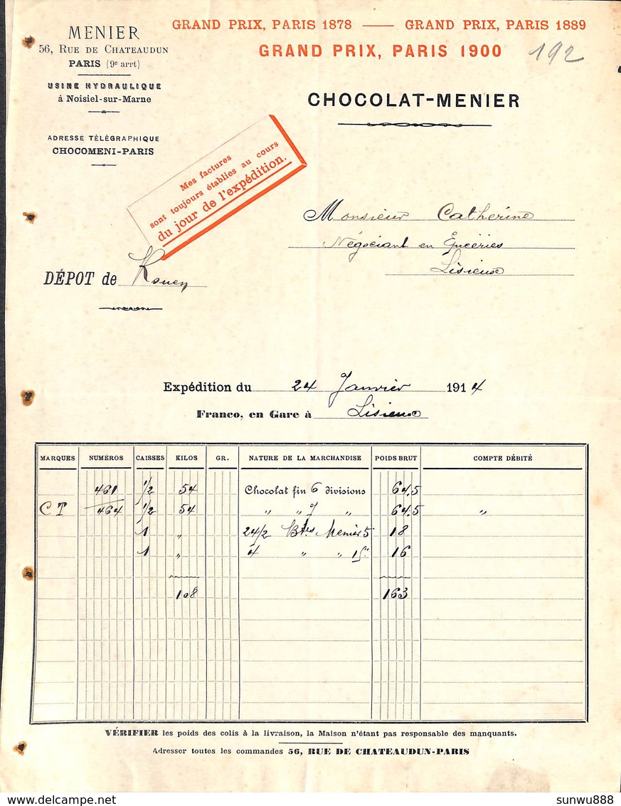 Rouen - Chocolat Menier Paris 1914 - 1900 – 1949