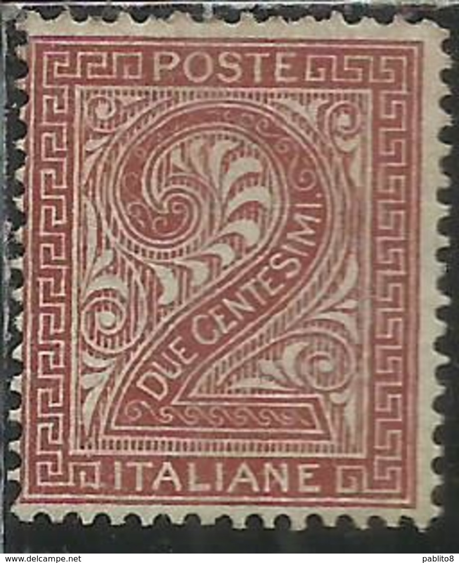 ITALIA REGNO ITALY KINGDOM 1863 VITTORIO EMANUELE CIFRA CENT. 2c LONDRA MLH DISCRETAMENTE CENTRATO - Nuovi