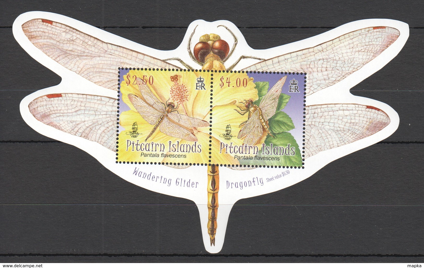 X921 PITCAIRN ISLANDS FAUNA INSECTS DRAGONFLY 1BL MNH - Other & Unclassified