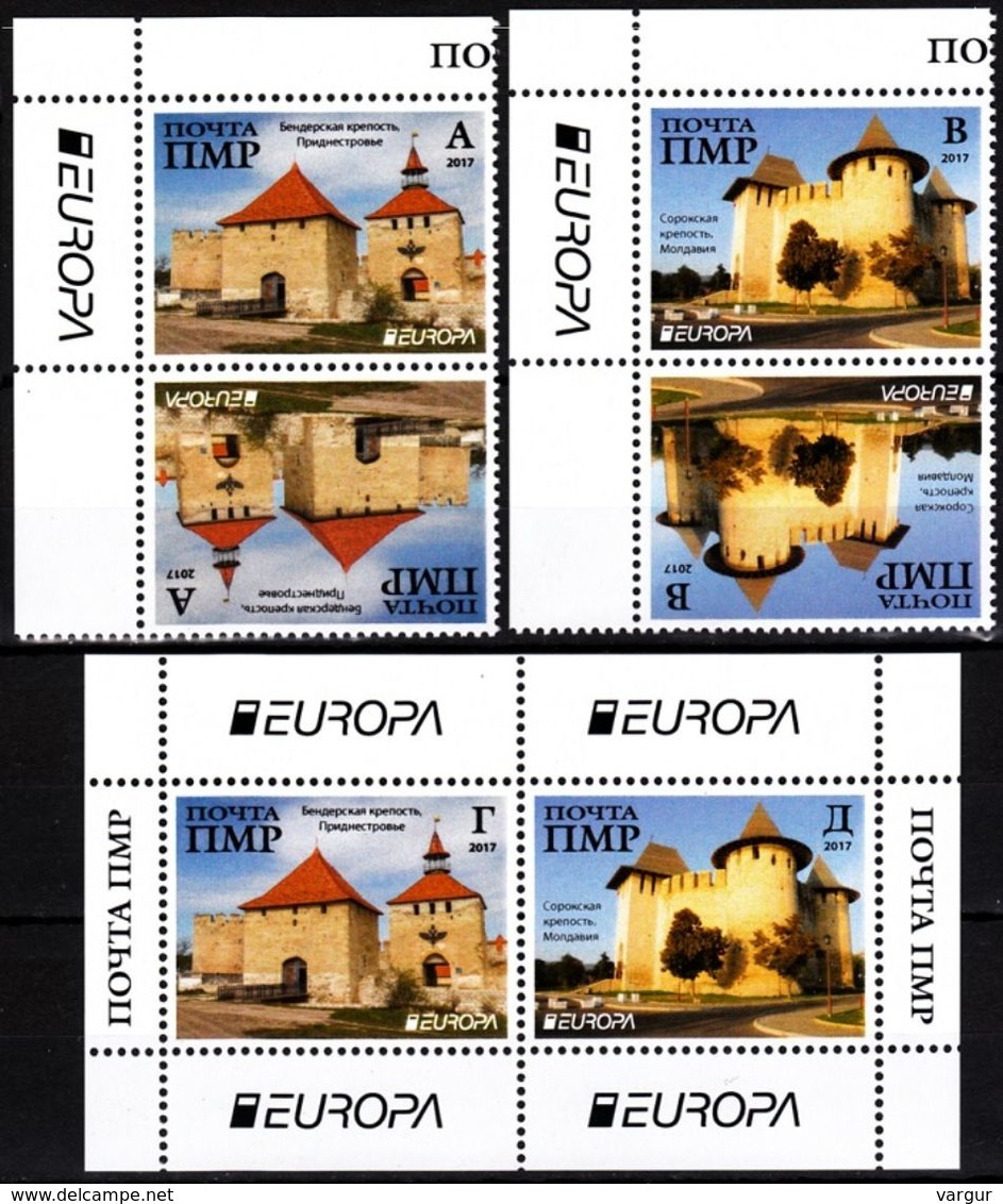 MOLDOVA / PMR Transnistria 2017 EUROPA: Castles. TB Set & S/sheet Perforated, MNH - 2017