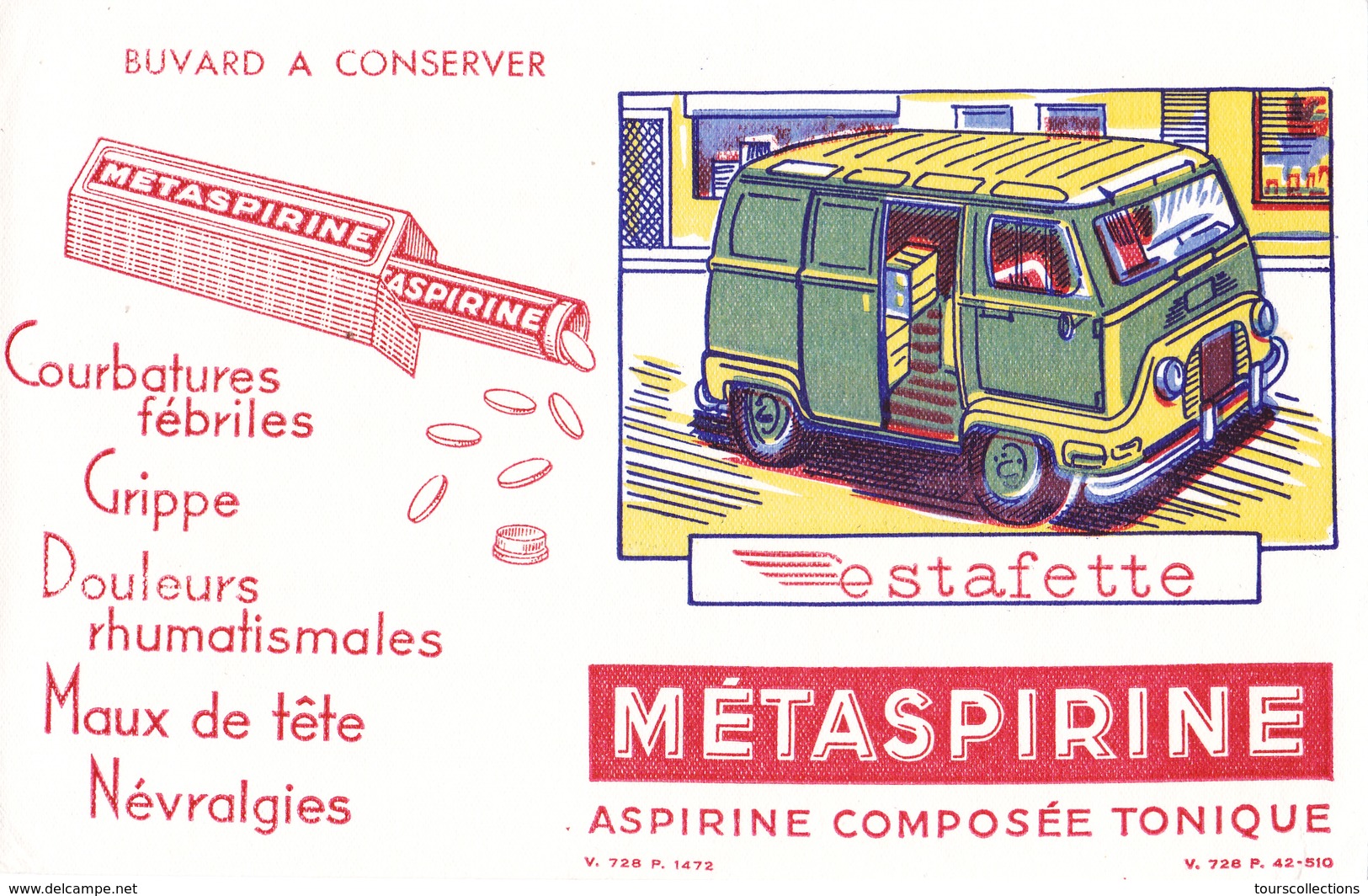 BUVARD ESTAFETTE RENAULT - Aspirine Métaspirine Composée Tonique - Automobil