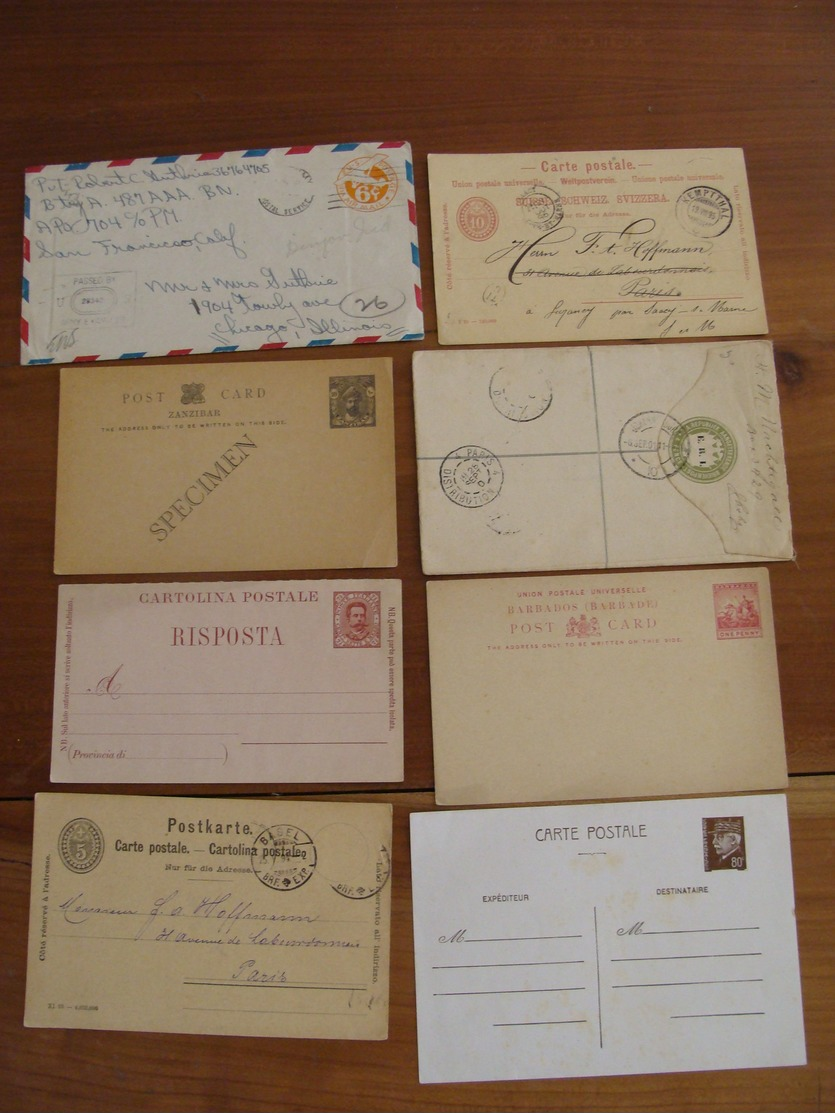 LOT ENTIERS POSTAUX AEROGRAMME MONDE ET FRANCE VOIR PHOTOS ENTIER POSTAL