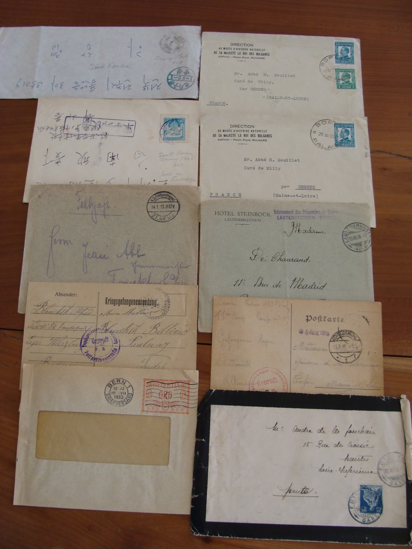 LOT 102 TIMBRES VOIRE CACHET  SUR LETTRES ETRANGERES FIN XIX A 1948 VOIR PHOTOS - Autres & Non Classés