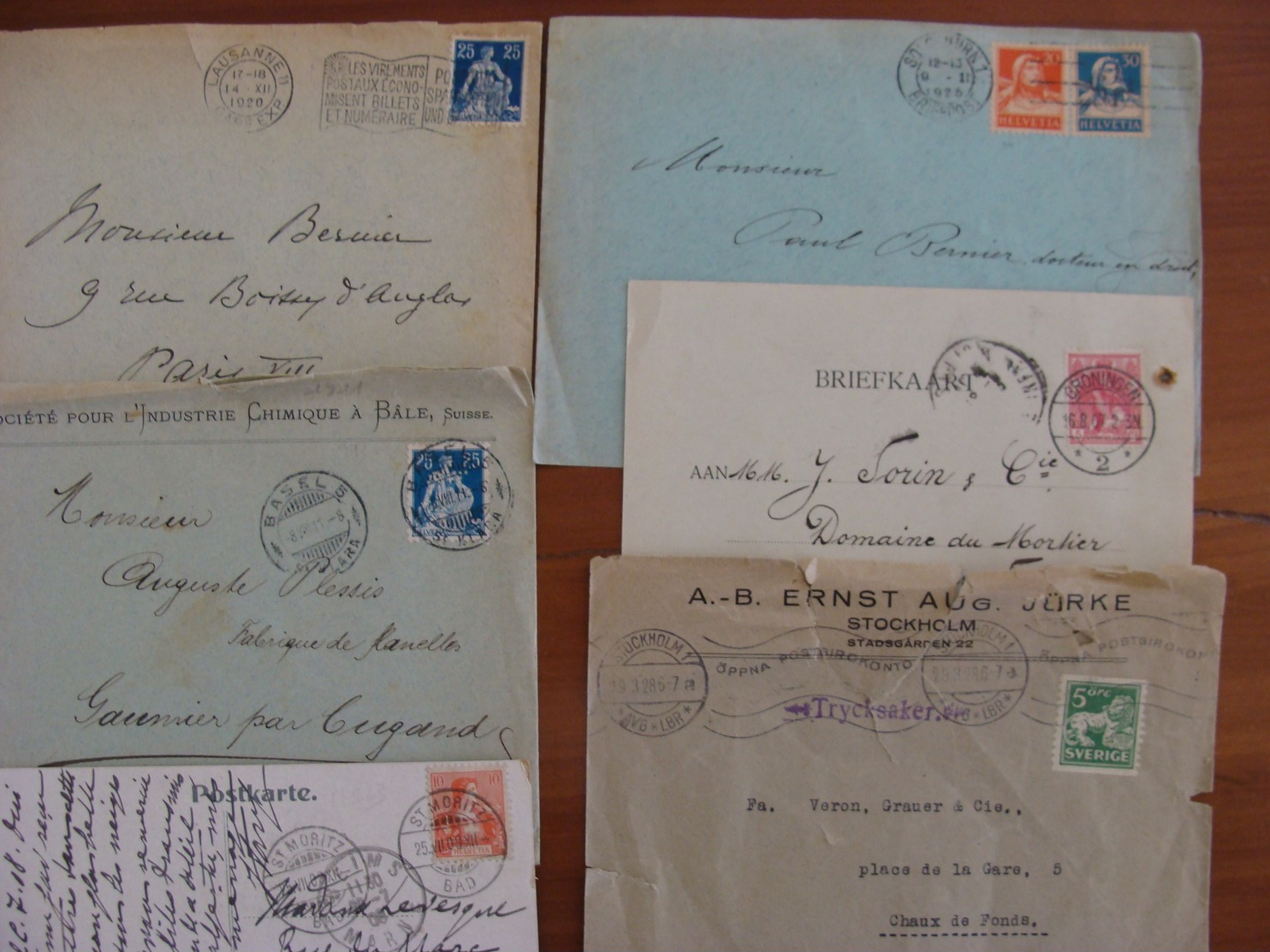 LOT 102 TIMBRES VOIRE CACHET  SUR LETTRES ETRANGERES FIN XIX A 1948 VOIR PHOTOS