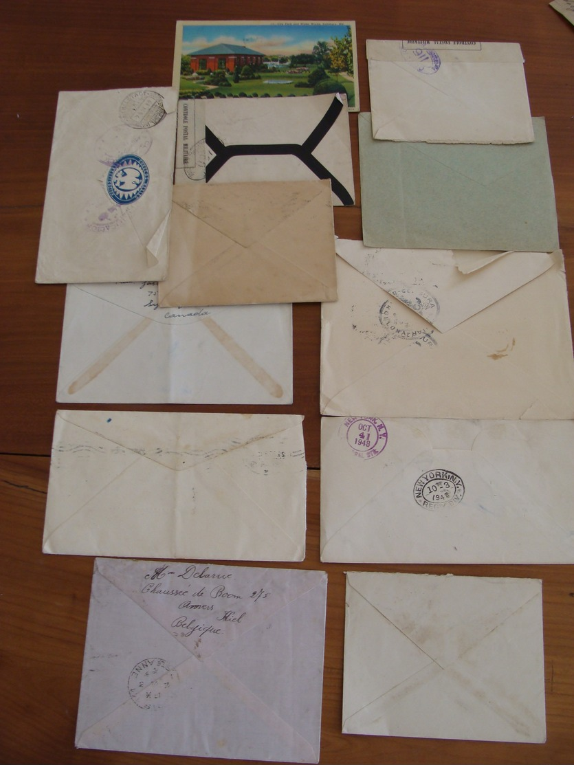 LOT 102 TIMBRES VOIRE CACHET  SUR LETTRES ETRANGERES FIN XIX A 1948 VOIR PHOTOS