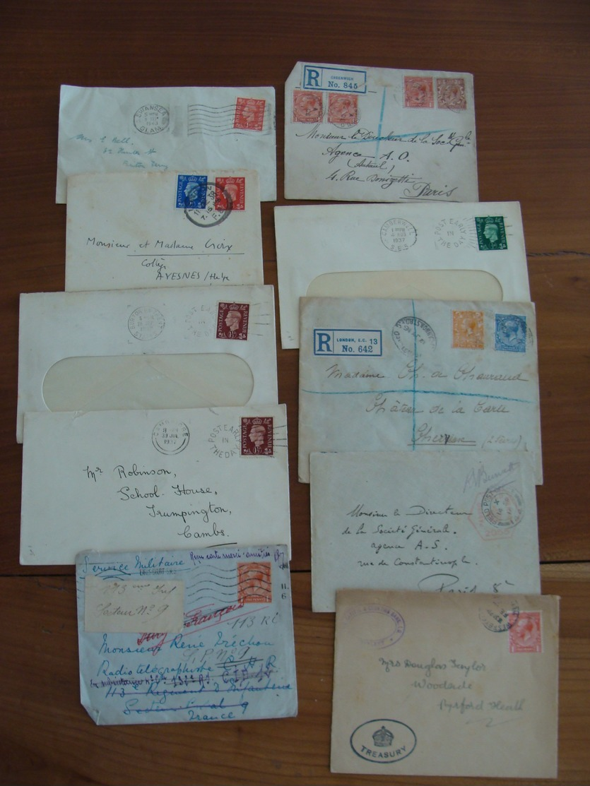 LOT 102 TIMBRES VOIRE CACHET  SUR LETTRES ETRANGERES FIN XIX A 1948 VOIR PHOTOS