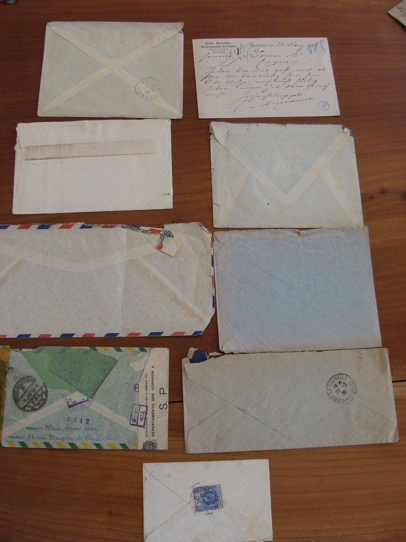 LOT 102 TIMBRES VOIRE CACHET  SUR LETTRES ETRANGERES FIN XIX A 1948 VOIR PHOTOS