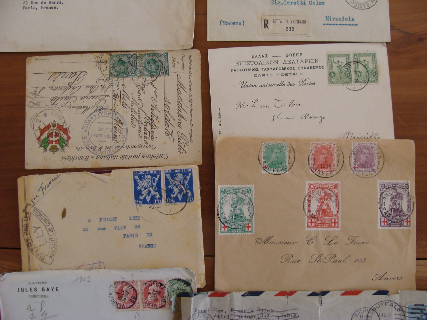 LOT 102 TIMBRES VOIRE CACHET  SUR LETTRES ETRANGERES FIN XIX A 1948 VOIR PHOTOS