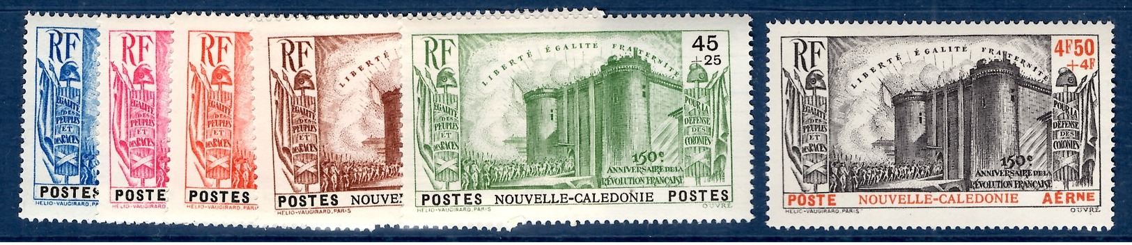 Grande Série Coloniale Révolution 1939 Nouvelle-Calédonie Maury N° 179/182 Et PA 32 Neufs ** MNH. TB. A Saisir! - 1939 150e Anniversaire De La Révolution Française