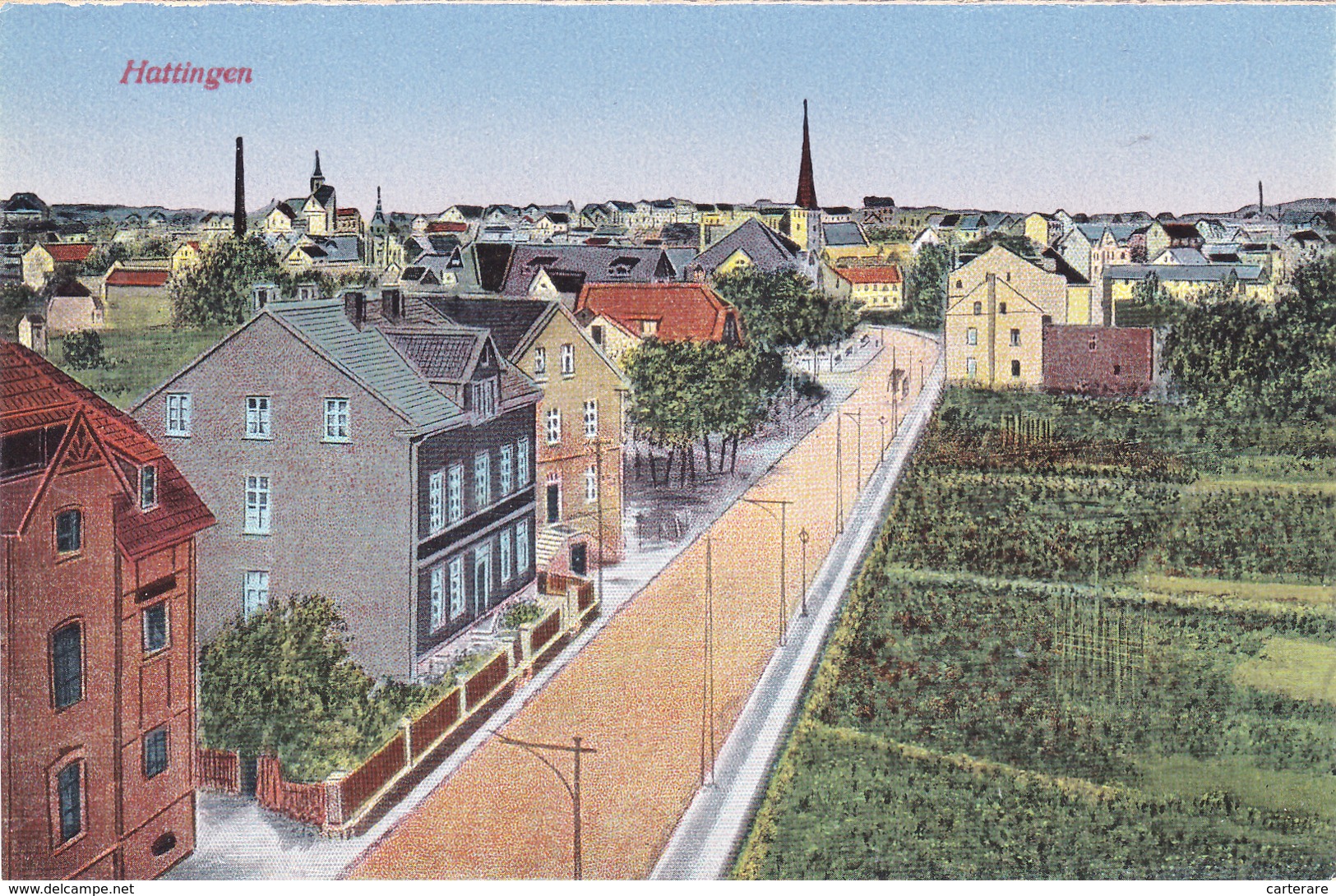 Cpa,Allemagne,HATTINGEN,the  City,Rhénanie Du Nord,westphalie,Ennepe-ru Hr,arnsberg,rare - Arnsberg