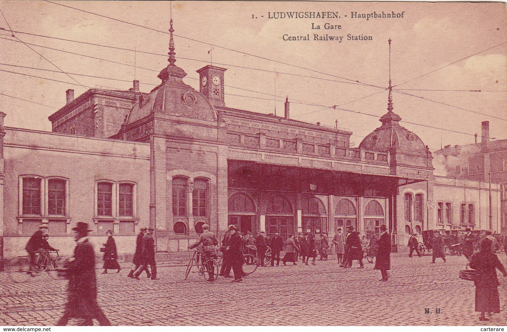 Cpa,ALLEMAGNE,LUDWIGSHAFEN,prés  MANNHEIM,hauptahnhof,la Gare,railway,ville De HELMUT KOHL,et BASF,usine Chimique,rare - Ludwigshafen