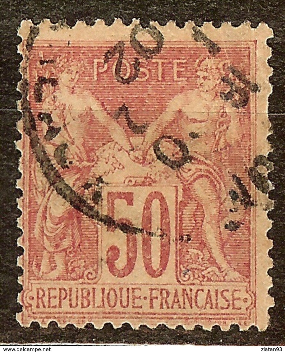 EXTRA SAGE N°104 50c Rose N/B Oblitéré CàD Cote 40 Euro PAS D'AMINCI - 1898-1900 Sage (Type III)