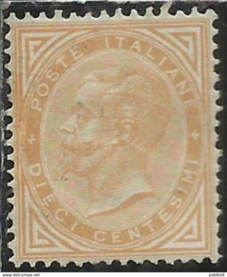 ITALIA REGNO ITALY KINGDOM 1863 1866 EFFIGIE RE VITTORIO EMENUELE II CENT. 10 TORINO MLH OTTIMA CENTRATURA - Nuovi