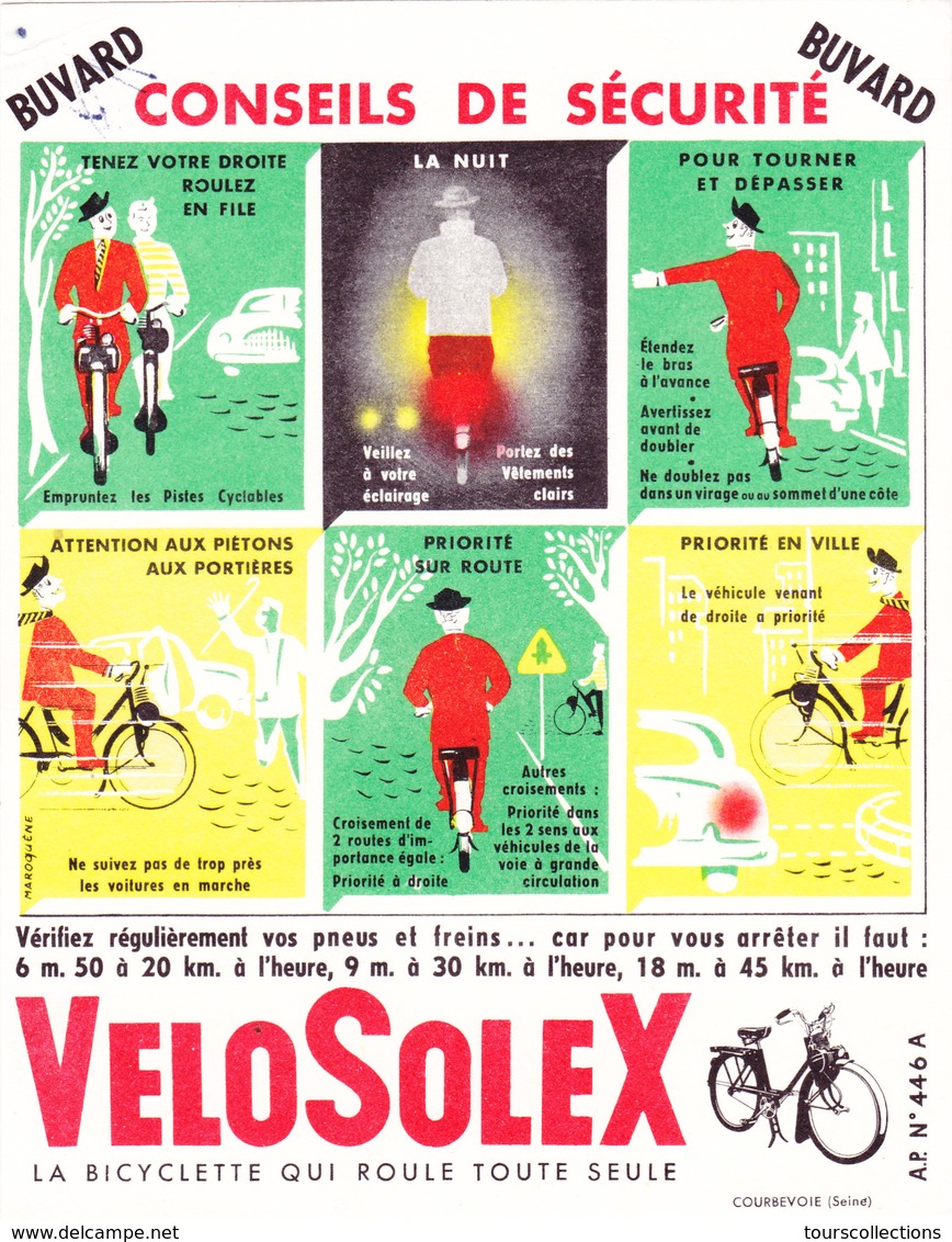 BUVARD VELOSOLEX - LA BICYCLETTE QUI ROULE TOUTE SEULE - Sécurité Routière - Moto & Vélo