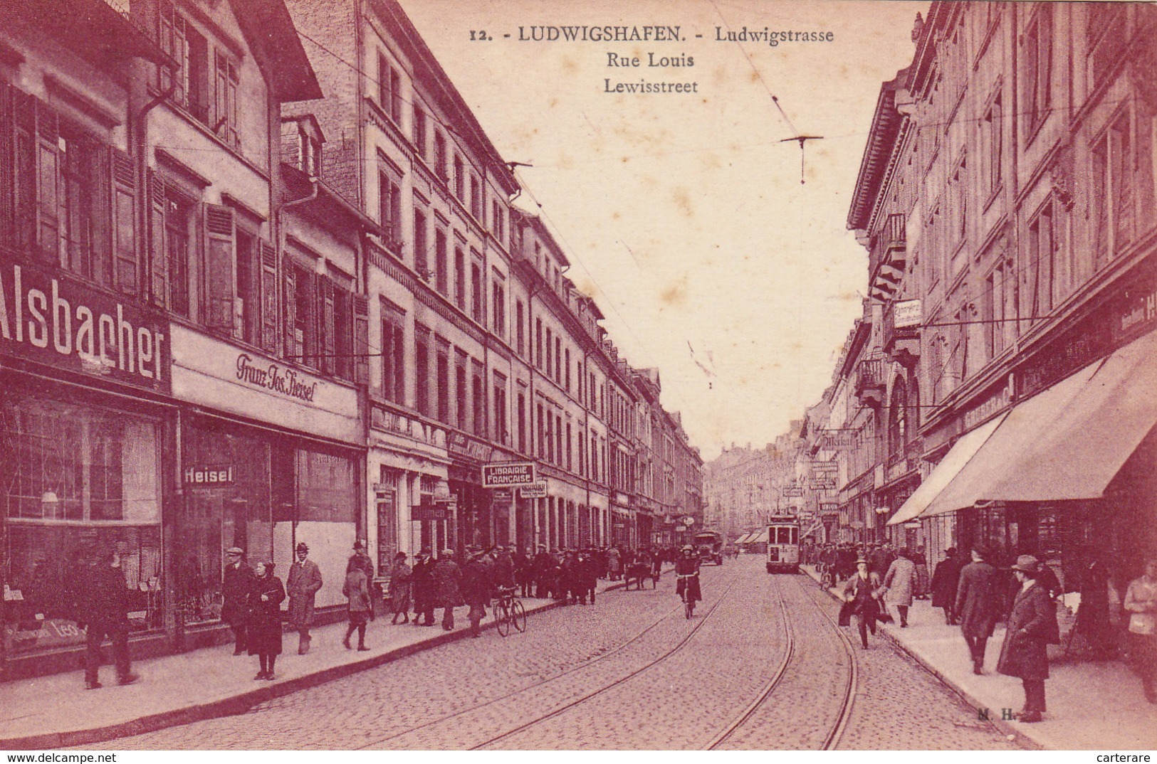 Cpa,ALLEMAGNE,LUDWIGSHAFEN,prés MANHEIM,ludwigstrasse,lew Isstreet,1900,ville De HELMUT KOHL,et BASF,usine Chimique,rare - Ludwigshafen