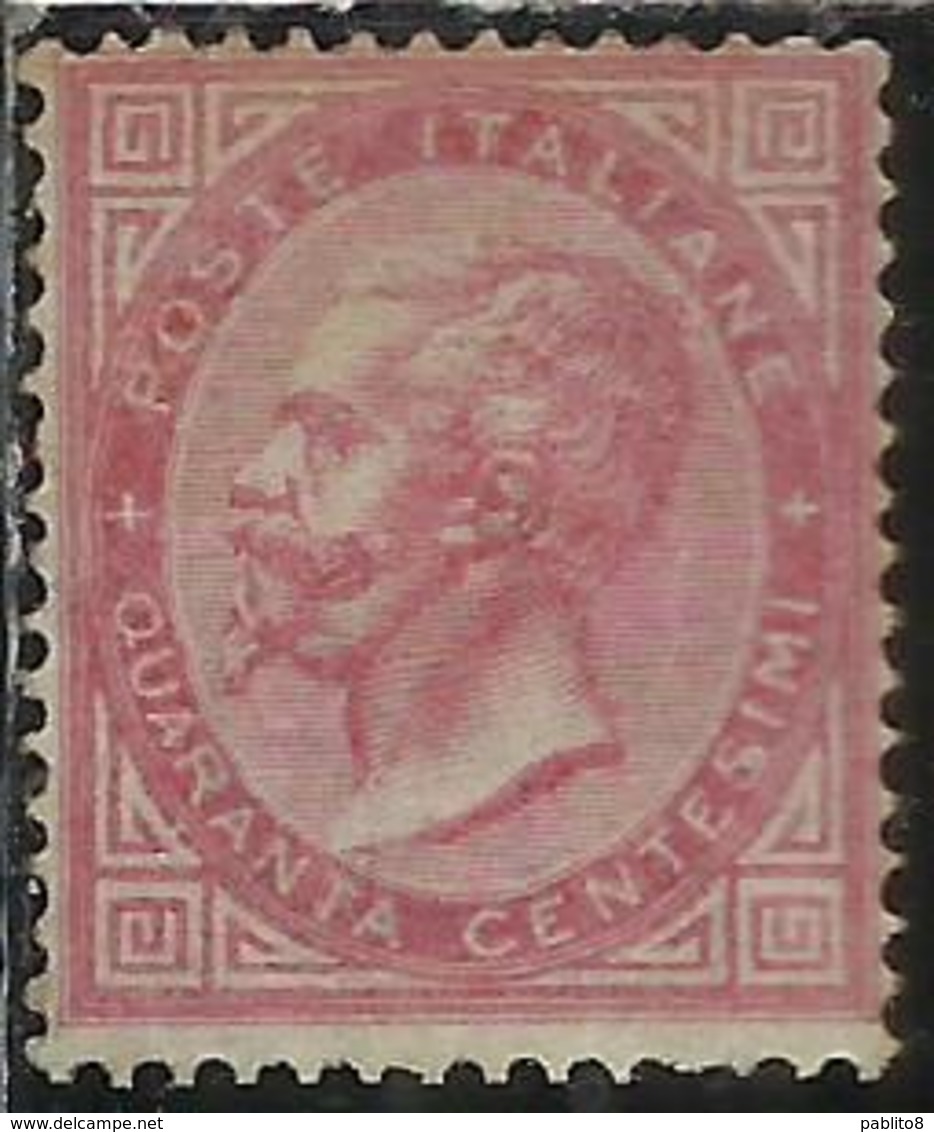 ITALIA REGNO ITALY KINGDOM 1863 1866 EFFIGIE RE VITTORIO EMENUELE II CENT. 40TORINO MNH DISCRETA CENTRATURA - Nuovi