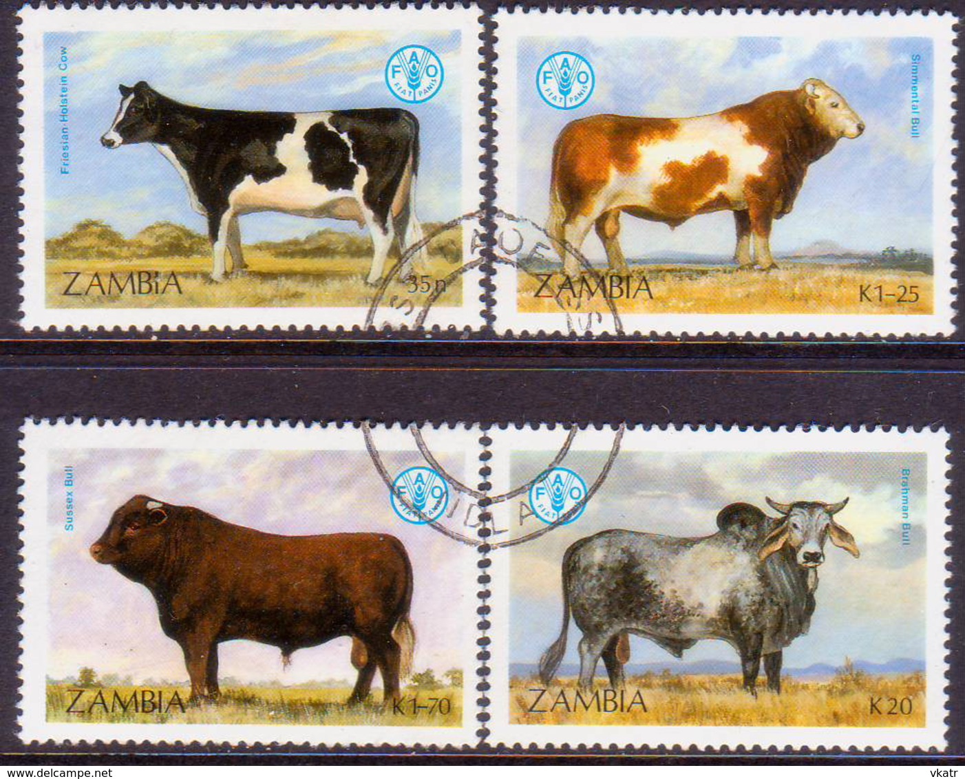 ZAMBIA 1987 SG #528-31 Compl.set Used Food And Agriculture Organization - Zambia (1965-...)