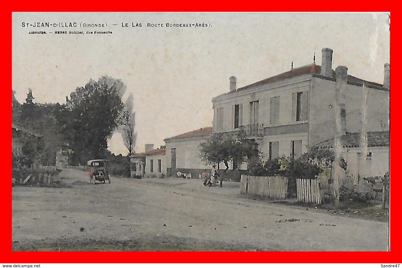 CPA (33) SAINT-JEAN-D'ILLAC.  Le Las, Route De Bordeaux-Arès, Animé, Voiture Ancienne...F896 - Autres & Non Classés