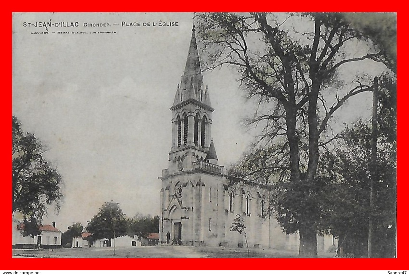 CPA (33) SAINT-JEAN-D'ILLAC.  Place De L'église...F898 - Autres & Non Classés