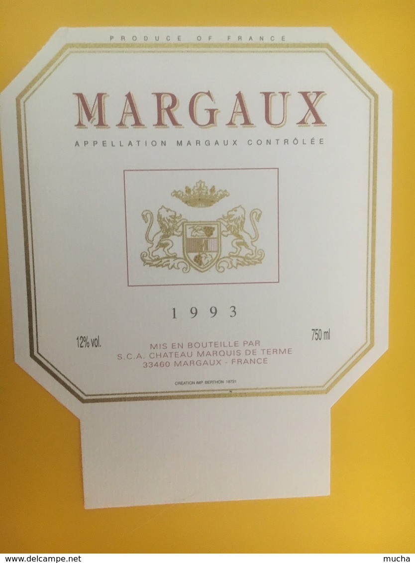 8329 - Margaux 1993 SCA Château Marquis De Terme - Bordeaux