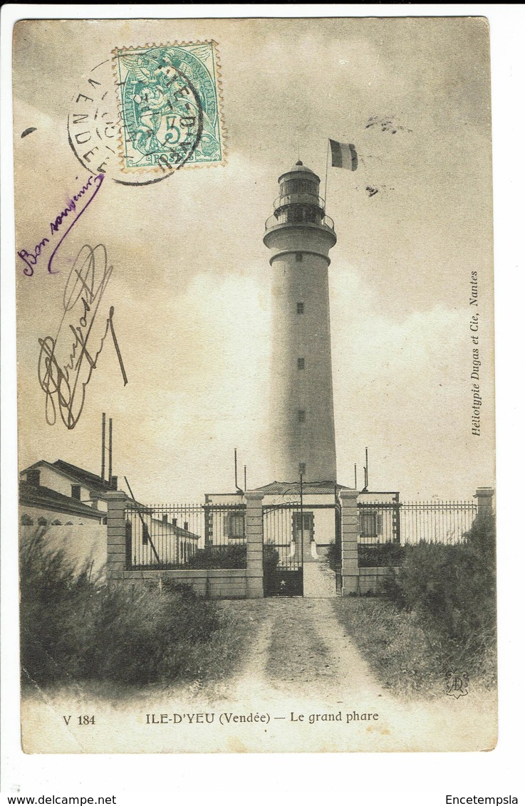 CPA - Carte Postale - FRANCE  Ile-d'Yeu - Le Grand Phare -1905 S72 - Ile D'Yeu