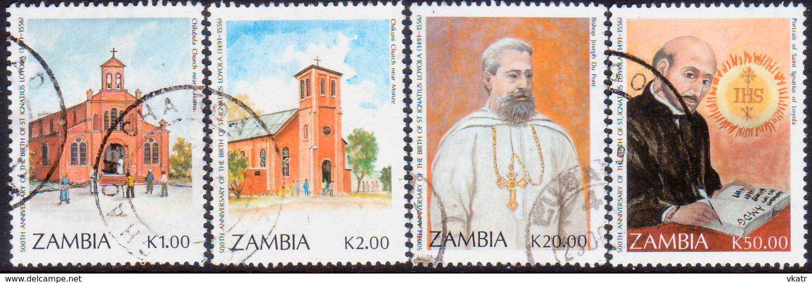 ZAMBIA 1991 SG #679-82 Compl.set Used St.Ignatius Loyola - Zambia (1965-...)