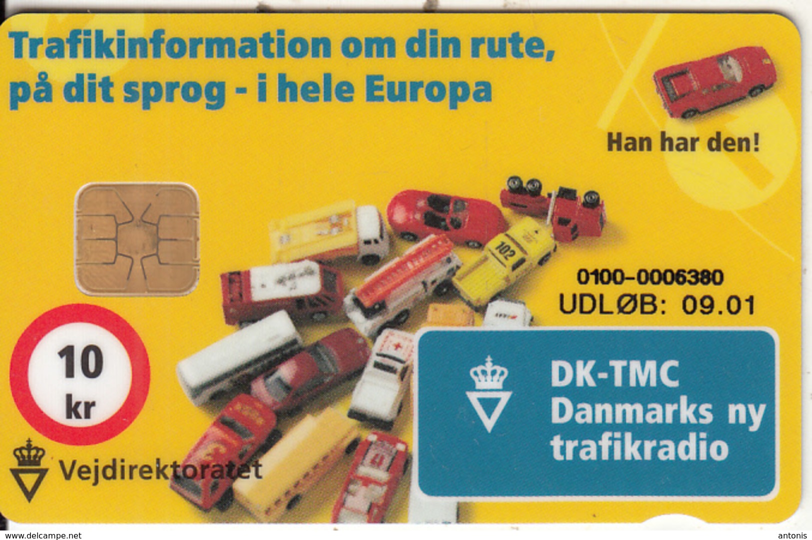 DENMARK - DK-TMC/Vejdirektoratet, Danmont Telecard 100 Kr., Exp.date 09/01, Used - Denmark