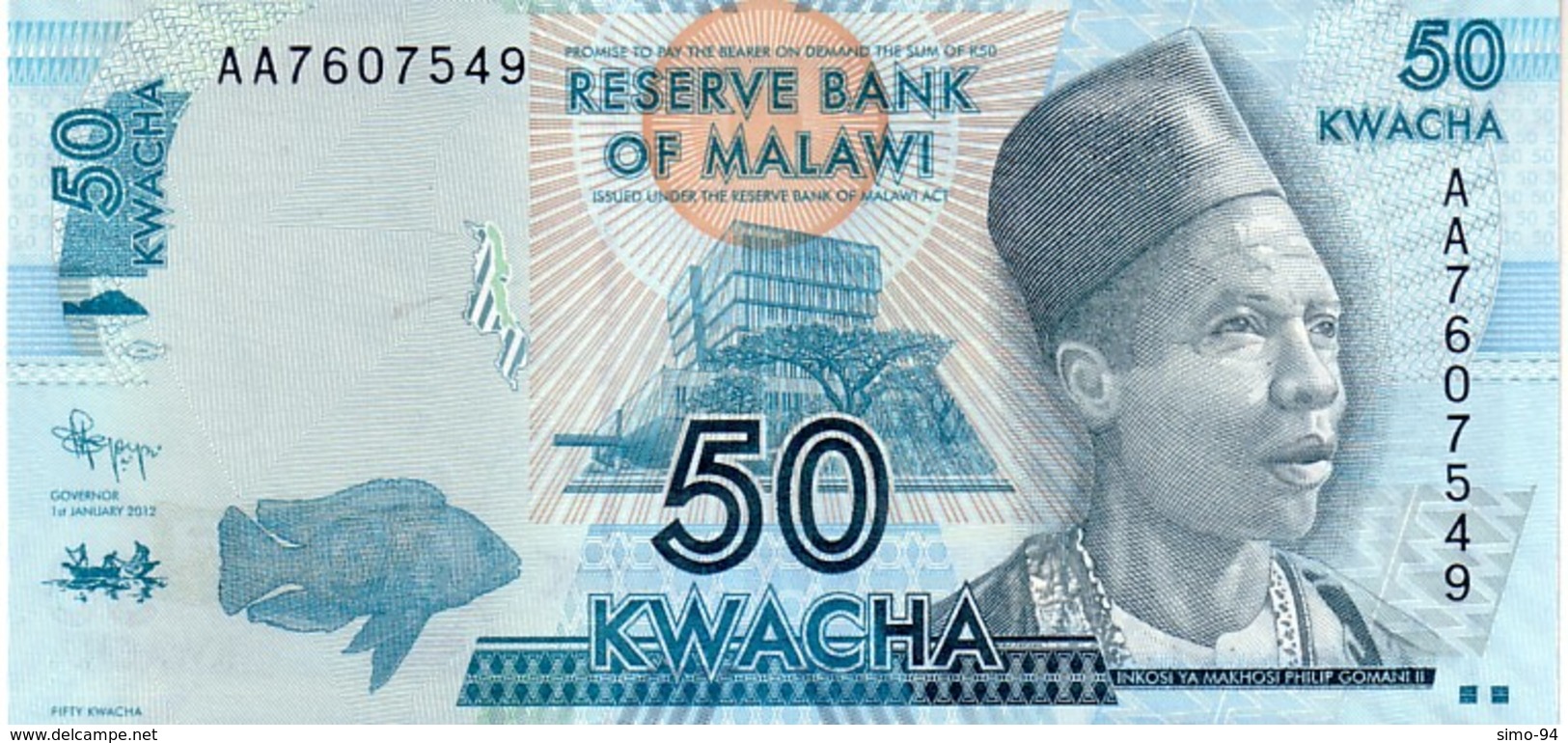 Malawi P.58a 50 Kwacha 2012  Unc - Malawi