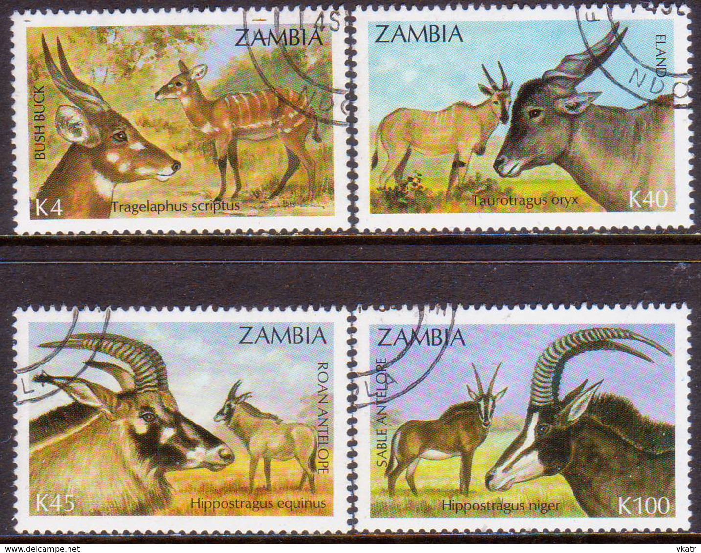 ZAMBIA 1992 SG #700-03 Compl.set Used Antelopes - Zambia (1965-...)