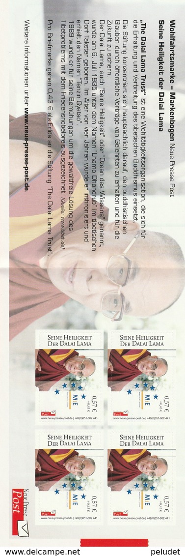 Carnet Booklet - Dalai Lama - Neue Presse Post - 2014 - Private & Local Mails